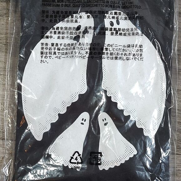 New‎ Unisex Size 6-12M Old Navy Halloween Long-Sleeve Ghost Peace Sign Bodysuit - Picture 5 of 7
